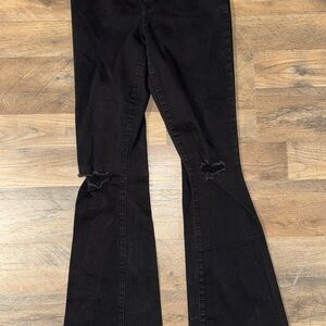 YMI Black Flare Distressed Jeans